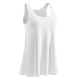 thumbnail image 5 of AirLoni Women's Tank Top With Built-In Bra Padded Sleeveless Round Neck Breathable Soft Camisoles Tops For Outer Inner Wear Sports Solid Color White,L, 5 of 5