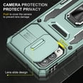 thumbnail image 5 of Drop Resistant Armor Case for Samsung Galaxy A12 6.5 Inch with Camera Slide Design Adjustable Ring Kickstand Phone Cover for Samsung Galaxy A12,Darkgreen, 5 of 7