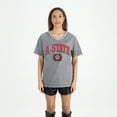 thumbnail image 4 of Women's Gameday Couture Gray Arkansas State Red Wolves Iconic Edge Rhinestone V-Neck T-Shirt, 4 of 7