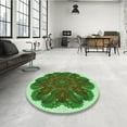 thumbnail image 4 of Ahgly Company Machine Washable Indoor Square Transitional Seaweed Green Area Rugs, 6' Square, 4 of 7