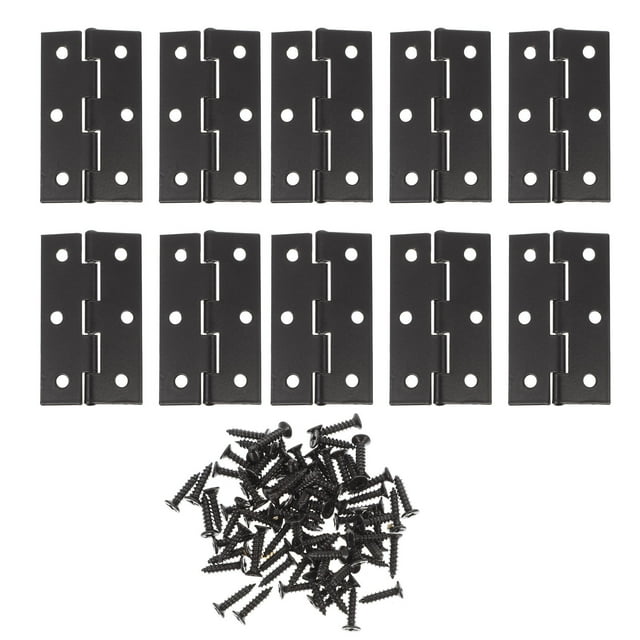 BRIGHTFUFU 10Pack Iron Hinge Box Support Hinge Black Rust Resistant Homeowners Use