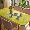 thumbnail image 3 of Boho Flowers Table Cloths for 5 Foot Rectangle Tables, Yellow Floral Vintage Bohemian Watercolor Patio Waterproof Elastic Fitted Tablecloths, Washable Rectangular Table Cover for Camping, 3 of 8