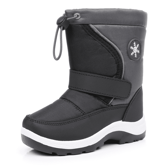 Blikcon Kids Boys Snow Boots Water-resistant Winter Boots - Warm Plush Faux Fur Lined, Side Zipper & Non-Slip Sole (Toddler/Little Kid)