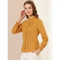 thumbnail image 2 of INSPIRE CHIC Chemisier en Dentelle à Col Montant Manches Longues en Coton pour Femmes, 2 of 6