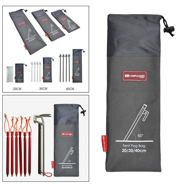 Canopy Tent Pegs Storage Bag Tent Nail Stakes Hammer Pouch Hiking Stuff Sack M