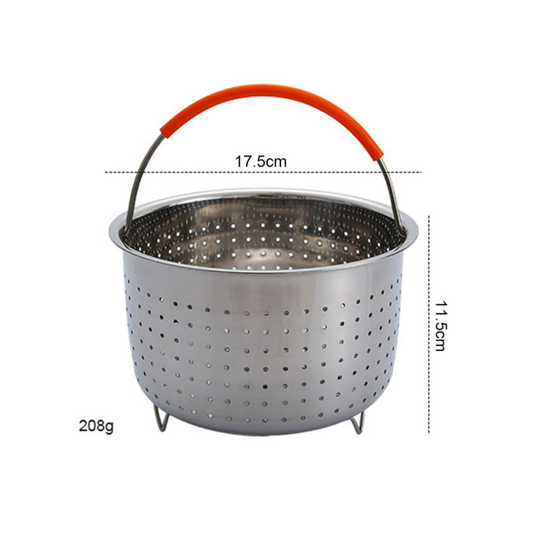 Steamer Basket,304 Stainless Steel Vegetable Steamer Basket, Steamer Rice  Cooker Basket Pressure Cooker Steamer Basket With Silicone Covered Handle  Fo