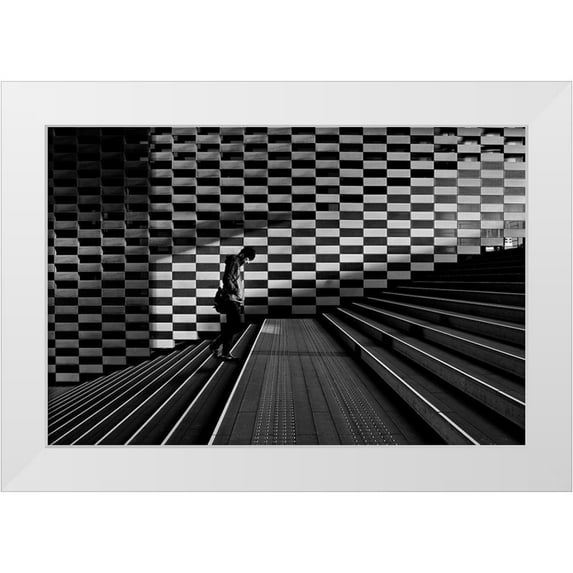 Sugimoto, Koji 24x17 White Modern Wood Framed Museum Art Print Titled - Stairs