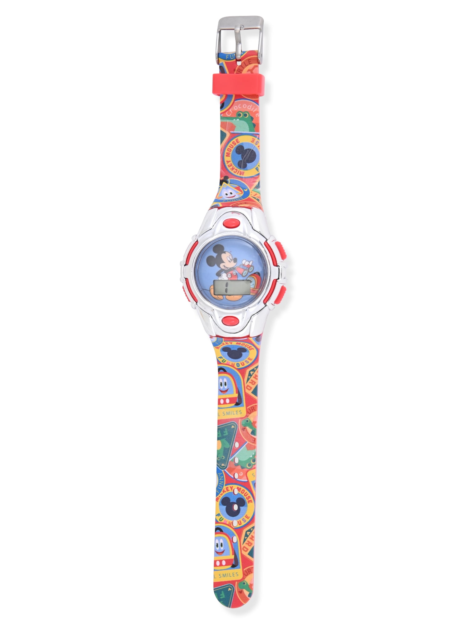 Disney Mickey Mouse Children's Unisex Flashing Dial LCD Wristwatch