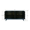 thumbnail image 3 of Vintage Sideboard Buffet Cabinet,Lacquered Accent Storage Cabinet with 4 Doors and Adjustable Shelves,Wooden Console Table for Living Room Dining Room Bedroom,Antique Navy Blue, 3 of 7