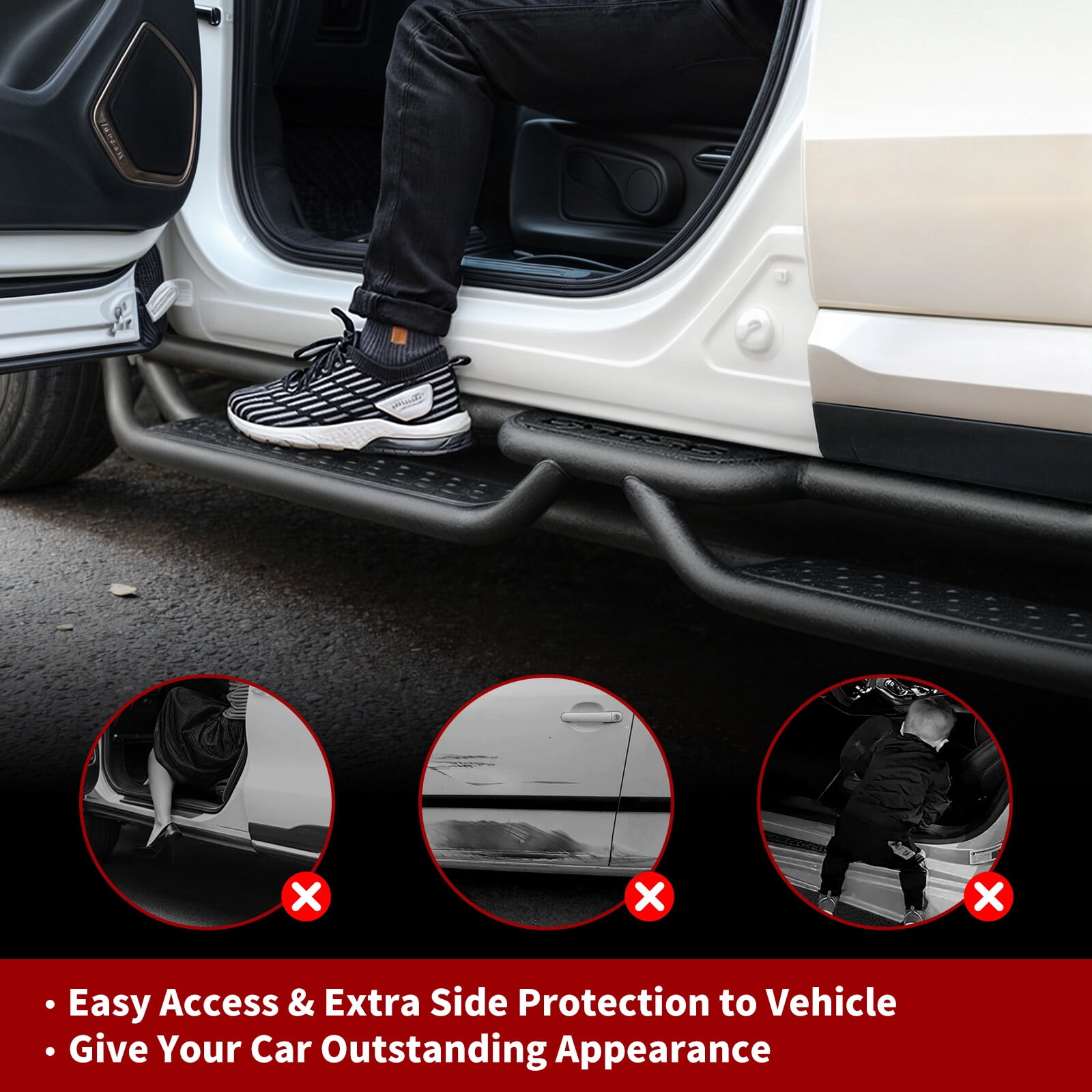 Running Boards for 2007-2021 Toyota Tundra CrewMax Cab Drop Side Step Nerf Bars