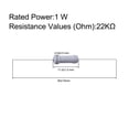 thumbnail image 3 of Uxcell 100Pcs 1W 1 Watt Resistor de Película de Óxido Metálico Axile 22K Ohm ±5% Tolerancia, 3 of 5
