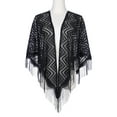 thumbnail image 2 of Chales y envolturas INSPIRAR CHIC para vestidos de noche, bufandas triangulares de encaje con flecos para bodas y fiestas formales 70.9"x27.6" negras, 2 of 5