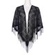 thumbnail image 2 of Chales y envolturas INSPIRAR CHIC para vestidos de noche, bufandas triangulares de encaje con flecos para bodas y fiestas formales 70.9"x27.6" negras, 2 of 5