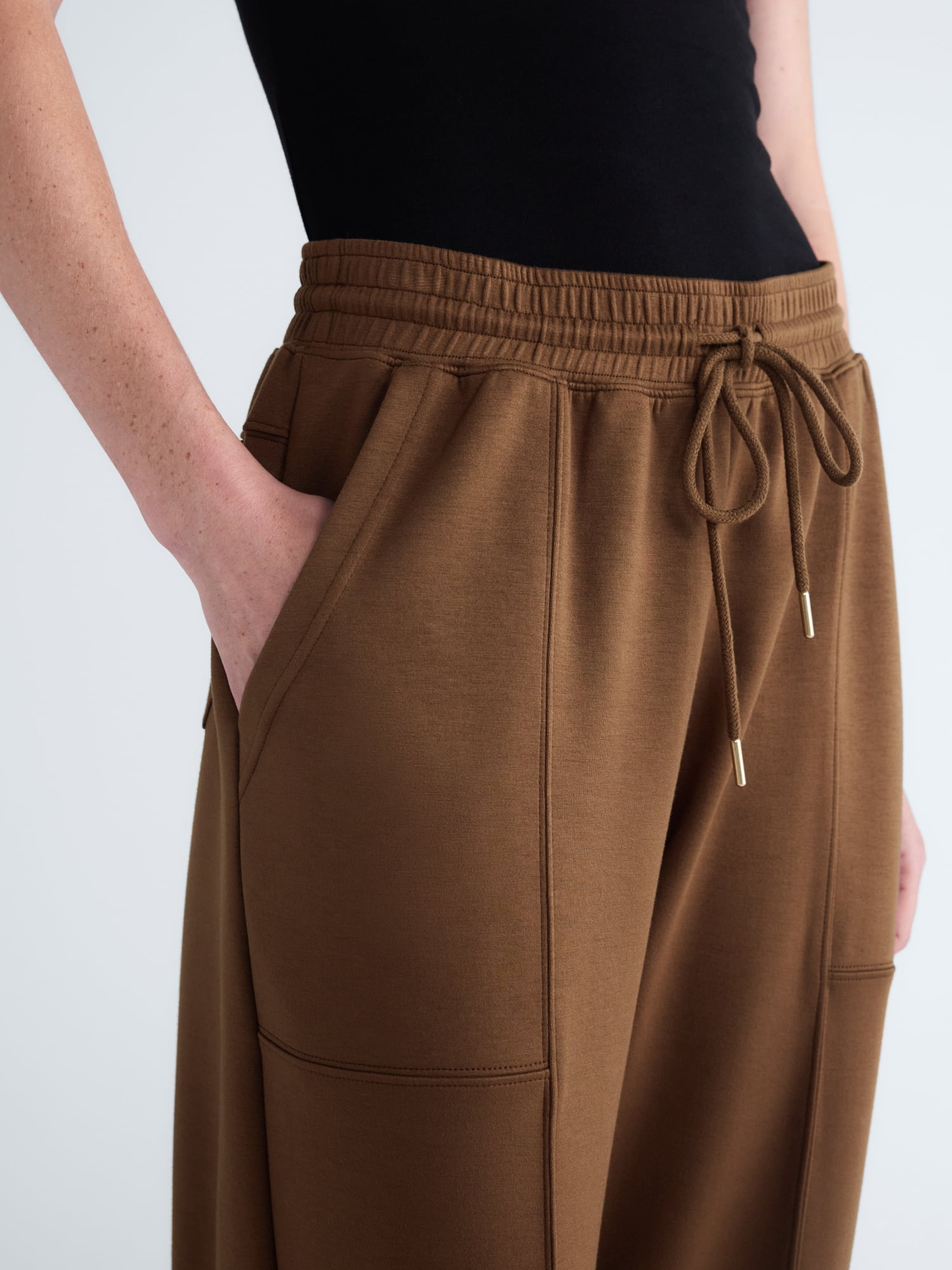 Scoop Women's and Women's Plus New Scubaknit Barrel Pants, Sizes XS-4X