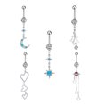 thumbnail image 2 of MasteelfCA 5pcs Dangle Belly Button Rings Long Dangle Navel Ring Belly Button Piercing Rings, 2 of 8