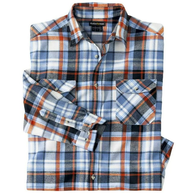 Atlas For Men Mens Yarn Dyed Check Flannel Shirt