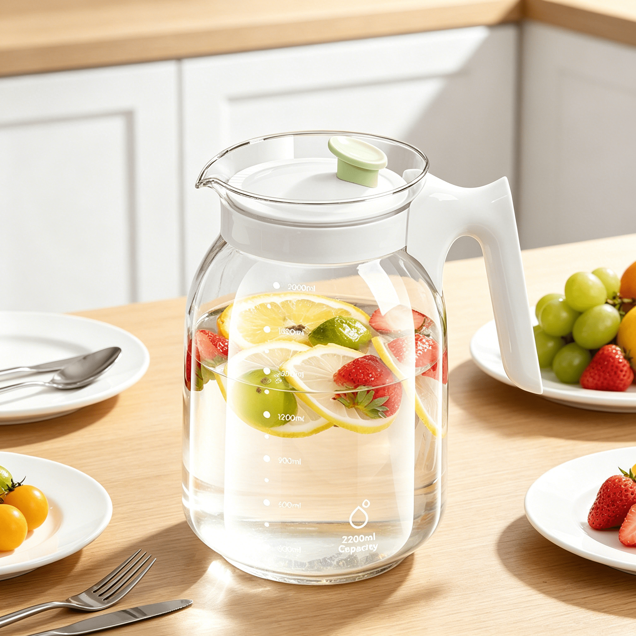 ACDANC 2026 New 1Pcs Glass Pitcher with Lid and Spout,Breast Milk Pitcher with Handle for Fridge,Borosilicate Glass Carafe for Hot/Cold Drink,Small Jug for Iced Tea,Coffee,Water Storage Container
