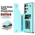 thumbnail image 4 of Wallet Case for Samsung Galaxy S22 Ultra, RFID Blocking Card Slots Holder Fashion PU Leather Back Flip Cover with Kickstand Magnetic Buttons Shockproof Case for Samsung Galaxy S22 Ultra,Mint, 4 of 8