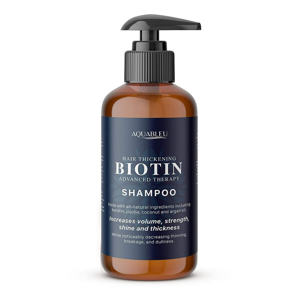 Aquableu Biotin Shampoo - Natural Thickening & Volumizing ...