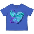 thumbnail image 3 of Inktastic Suicide Prevention Awareness Purple and Teal Heart Ribbon Boys or Girls Toddler T-Shirt, 3 of 5