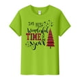 thumbnail image 2 of Lroveb Christmas Shirts for Women It's The Most Wonderful Time Of Year Letter Print Crew Neck Short Sleeve T Shirt Top Graphic T Shirts, 2 of 5
