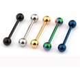 thumbnail image 2 of 12pc 14g Mix-color Stainless Steel Straight Barbell Tongue Rings Bars Piercing 5/8" Length, 2 of 3