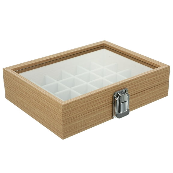 Wood Tray Earring Storage Case Grid Jewelry Organizer Women Gifts Vintage Style Jewelry Case Jewelry Organizer