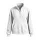 thumbnail image 3 of Sudadera de Pana para Mujer con Media Zíper, Suéter de Forro Polar Suave y Ligero, Sudadera Casual Holgada de Manga Larga con Bolsillo y Estampado Sólido sin Capucha, 3 of 5