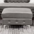 thumbnail image 4 of Furniture of America Marti Transitional Fabric Tufted Ottoman in Gray, 4 of 5