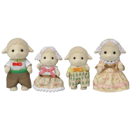 Calico Critter Sheep Family, Set of 4 Collectible Doll Figures