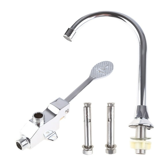 Kitchen Sink Faucets Single Hole Foot Pedal Control Cold Water Faucet Deck Mount Pulldown Faucet Corrosion-resistant