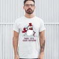 thumbnail image 3 of Tee Hunt Baby, It's Cold Outside T-Shirt Merry Christmas Snowman Candy Cane Men's Tee, White, 4X-Large, 3 of 5