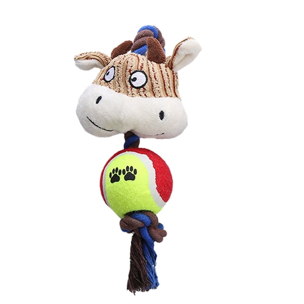 Juguete para perros de cordero y cuerda de tenis, juguete interactivo para perros con sonido molar.