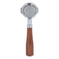thumbnail image 2 of 58mm Bottomless Portafilter, 2 Ears Wood Handle Naked Portafilter For Expobar, For , For , For , For EM19M2, For CRM3605, For CASADIO, Filter Basket Included, 2 of 8