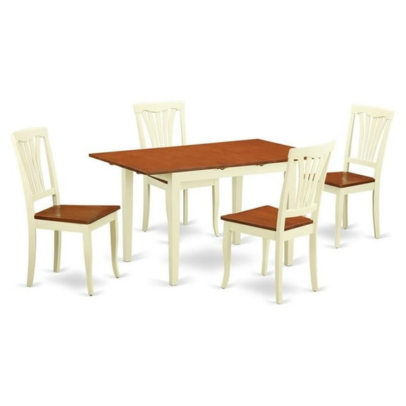 Pemberly Row 5-piece Wood Dining Room Set in Buttermilk/Cherry