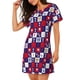 thumbnail image 2 of Fotbe golf Bata de Dormir para Mujer con Estampado, Camisón de Algodón de Manga Corta, Ropa de Dormir Casual, 2 of 6