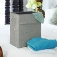 thumbnail image 3 of Household Essentials Expandable Fabric Storage Bin, Gray, Tall, 3 of 10