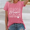 thumbnail image 2 of HCYSFG Womens Mama Letter T Shirt Crew Neck Short Sleeve Repeated Slogan Graphic Relaxed Fit Casual Tee Mothers Day Top, 2 of 5