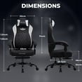thumbnail image 5 of GTPLAYER Big and Tall Ergonomic High Back Breathable Fabric Gaming Computer Chair with Strong Lumbar Support and Footrest, Black, 5 of 10