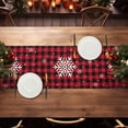 thumbnail image 3 of DriftAway Christmas Red Black Buffalo Check Plaid Table Runner Snowflake Table Runner Seasonal Winter Christmas Kitchen Dining Table Decoration for Indoor Outdoor Home Party 13 x 72 Inch, 3 of 8