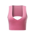 thumbnail image 4 of MRULIC tank top for women Women's Sexy Fashion Sleeveless Deep V-Neck Hollow Out Tight Tank Tops Womens tank tops Pink + L, 4 of 8