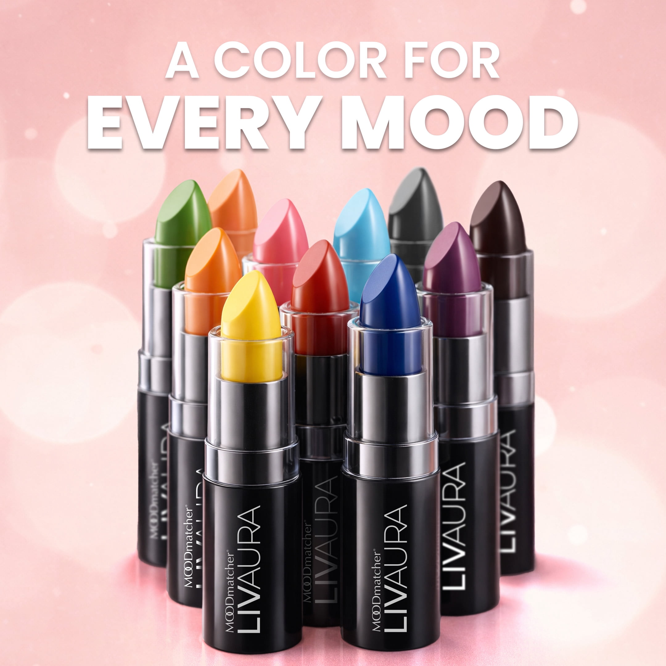 LIVAURA MOODmatcher Long Lasting Lipstick for Women 6 Pack – Color Changing Moisturizing Cream Lipsticks, Smudge Proof Lip Stick, Easy to Apply Lip Makeup