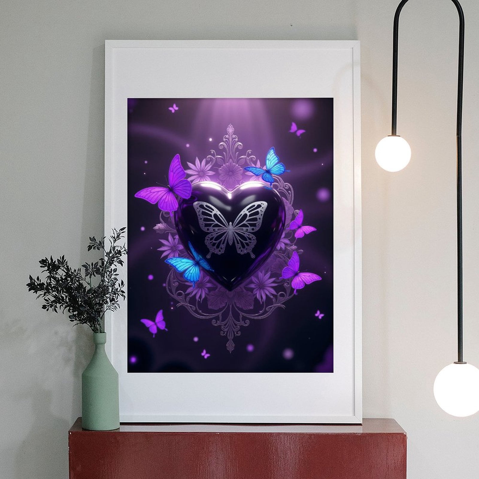 Diamond Art Kits for Adults - 5d Purple Heart Butterflies Design Diamond Painting for Adults, Diamond Art for Adults Beginners, Diamond Painting Kits for Adults for Home Wall Decor
