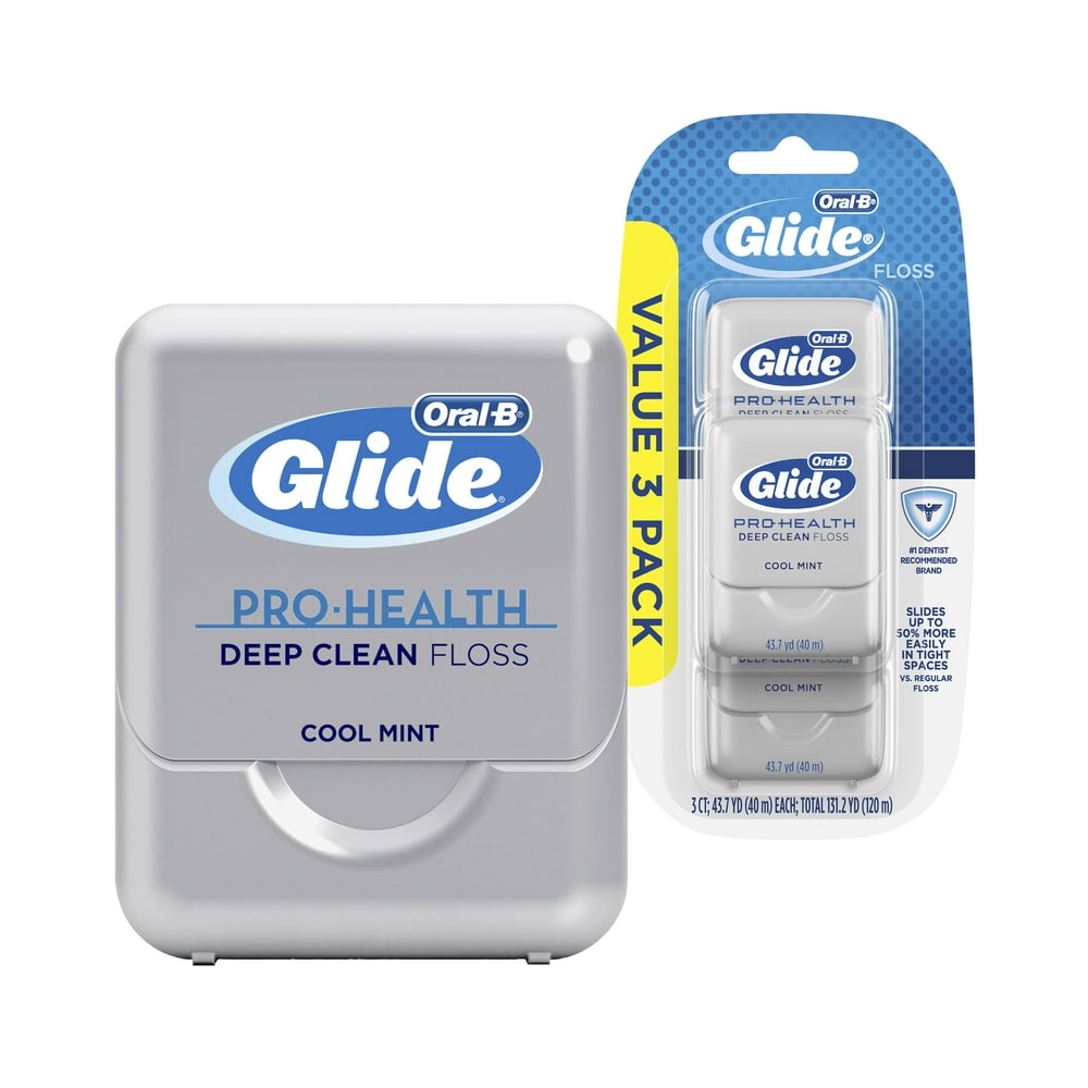 OralB Glide Pro Health Dental Floss, Cool Mint, 40 m, 3 Pack Walmart