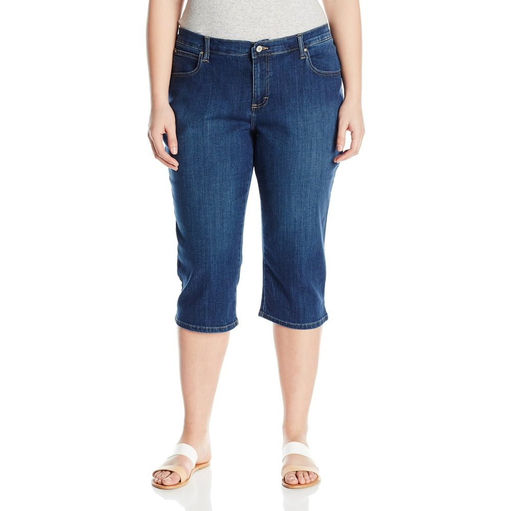 Lee - Womens Plus Relaxed-Fit Capri Stretch Jeans 18W - Walmart.com ...