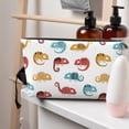 thumbnail image 5 of Toiletry Bag, Cartoon Cute Chameleon Lizard_A Leather Waterproof Travel Makeup Cosmetic Bag Organizer, Large Capacity Toiletry Bag for Travel Size Toiletries, Skin Care Bag for Women, 5 of 8