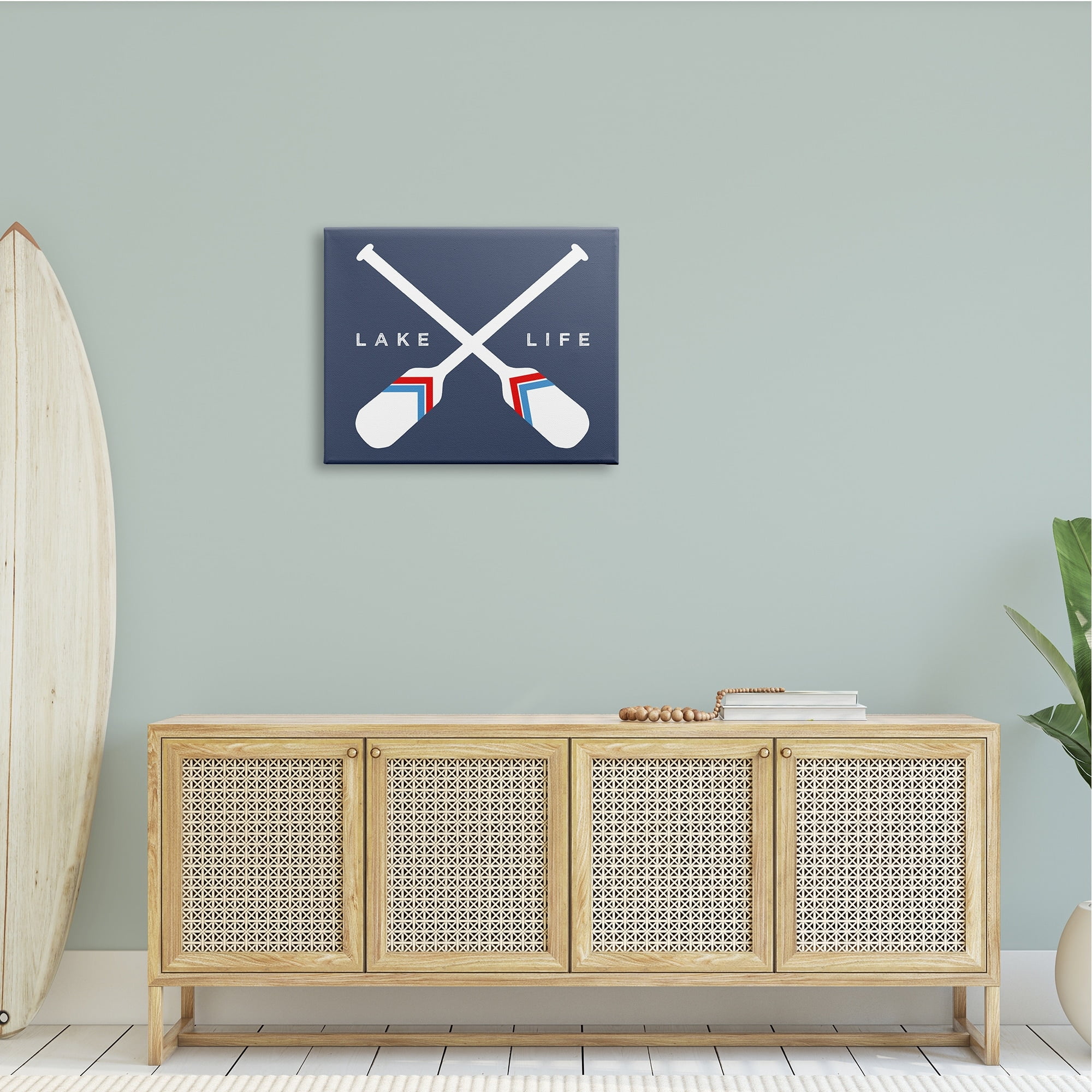 Stupell Industries Lake Life Crossed Nautical Paddle Oars Sports Sign,30 x 24, Design by Daphne Polselli