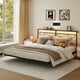 thumbnail image 1 of Base Cama Flotante - con Luces LED Ajustables, Plataforma de Metal con Listones de Acero Resistente con Soporte, no Necesita somier, fácil de Montar, 1 of 8