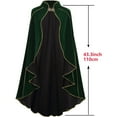 thumbnail image 2 of ZQUUVOU Men's Cloak Medieval Renaissance Cloak Gothic Cloak Stand Collar Deluxe Velvet Gold Trim Cape for Adult Purple, 2 of 4