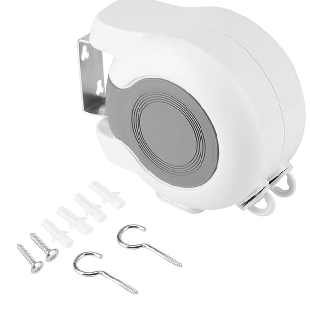Ligne de Séchage Double Rétractable Murale 13m pour Vêtements, Outil de Lavage Intérieur Extérieur